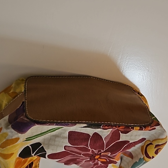 VTG 1970s FOSSIL Floral Canvas Boho Carpet Key-per Shoulder Bag - Picture 8 of 12